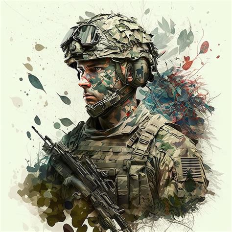 Premium Photo | A painting of a soldier with the word army on it