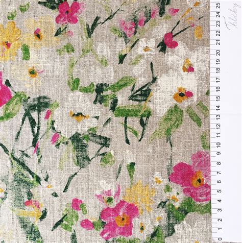 Premium 100% Linen Fabric/floral Linen Fabric/painted - Etsy Australia