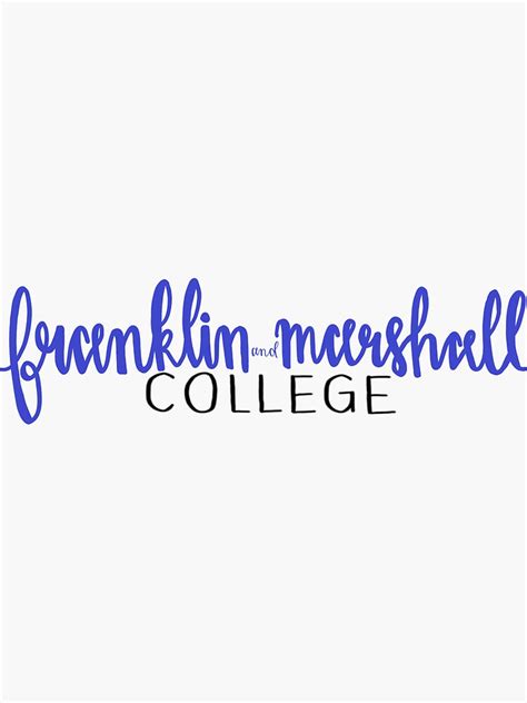 "Franklin and Marshall College" Sticker for Sale by artbyallio | Redbubble