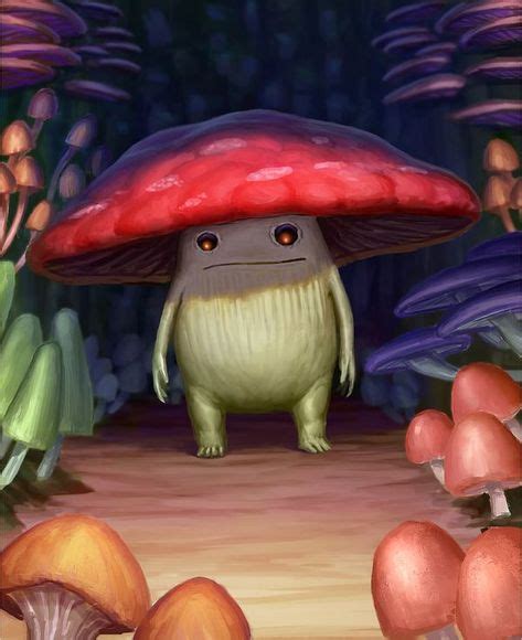 Myconid - little mushroom man - I like all the other mushrooms in the foreground and background ...