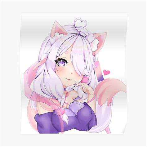 "Satii Kitsune anime girl fox" Poster for Sale by Divy- | Redbubble