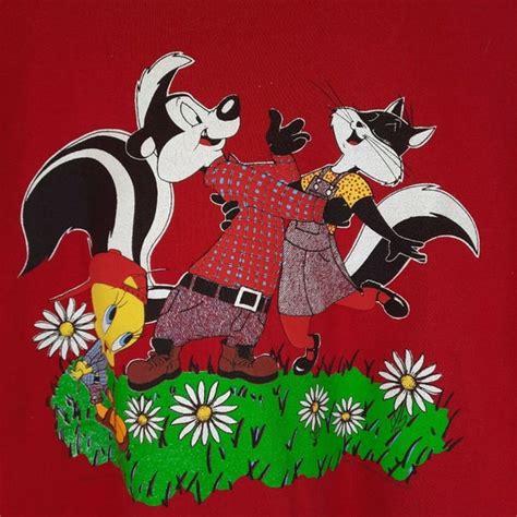 Vintage 90's Pepe Le Pew & Penelope Pussycat Looney T… - Gem