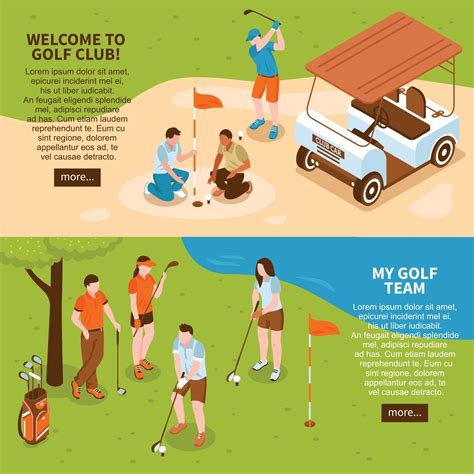 isometric golf banners 1991763 Vector Art at Vecteezy