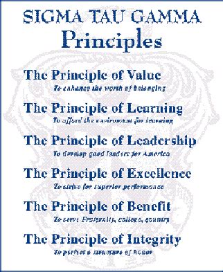 Sigma Tau Gamma Principles | Sigma tau gamma, Principles of learning, Sigma