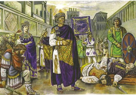 Emperor Justinian II, in the aftermath of the Nika Riots. Byzantine Army, Byzantine Empire ...