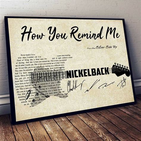 Nickelback, How You Remind Me, Lyrics, Music Art, Wall Art Decor, Music, Song Lyrics – Poster ...