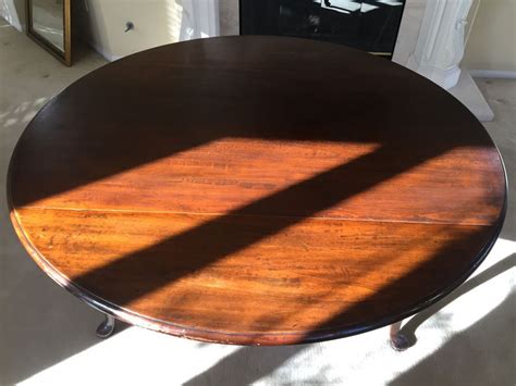 BARKER BROS. Elegant Round Drop Leaf Wooden Dining Table With Four ...