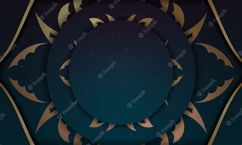 Premium Vector | Gradient blue background with abstract gold pattern and logo space