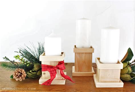 Rustic Wooden Candle Holders | Ana White