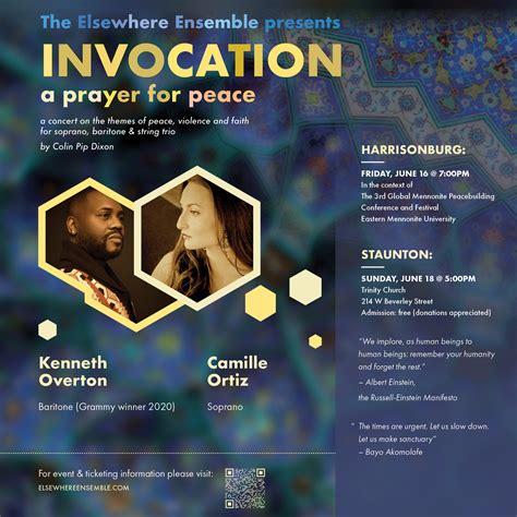 “Invocation – a prayer for peace” in Virginia! | The Elsewhere Ensemble