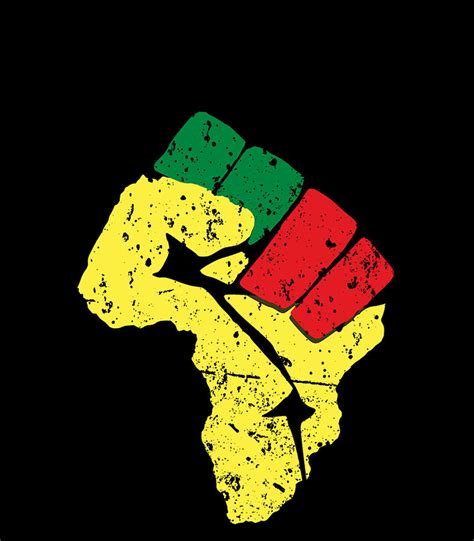 Black History Pan African Flag Colors Resist Fist Digital Art by Thanh ...