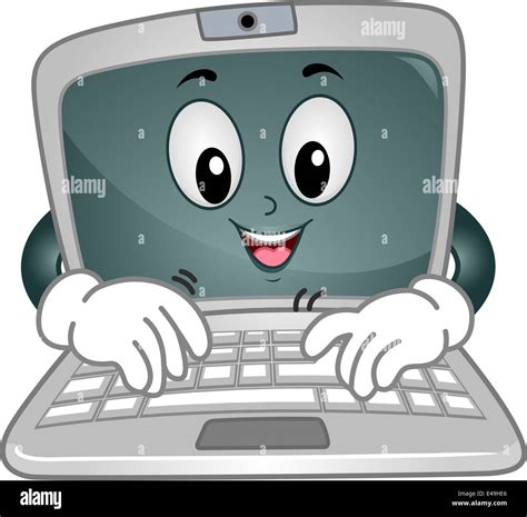 Mascot Illustration Featuring a Laptop Typing Away on its Keyboard Stock Photo - Alamy