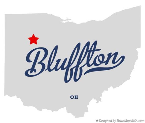 Map of Bluffton, OH, Ohio