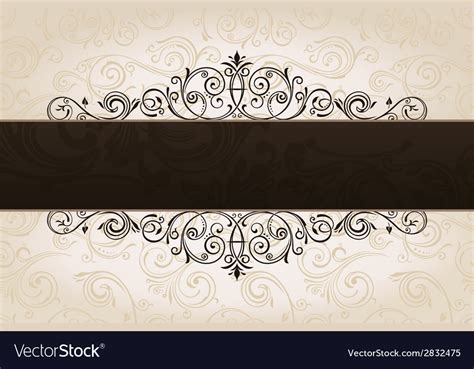 Calligraphic brown banner with decorative Vector Image