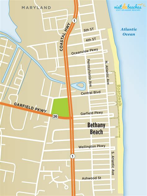 Map of Bethany Beach, DE | Visit Delaware Beaches | Rehoboth, Bethany & Fenwick