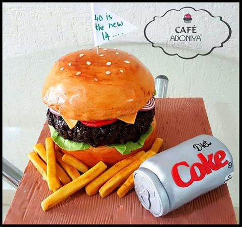 Burger cake! - Decorated Cake by Maaria - CakesDecor