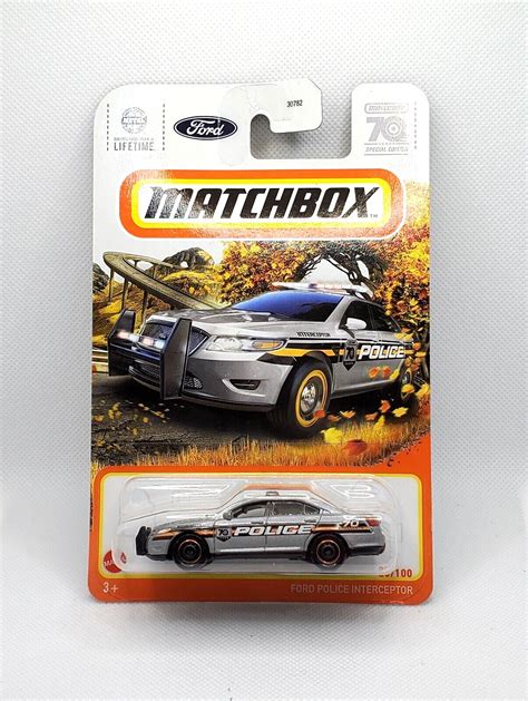 2023 Matchbox Ford Police Interceptor #23 Silver - 70 Years - Set of 2 | #4626783637