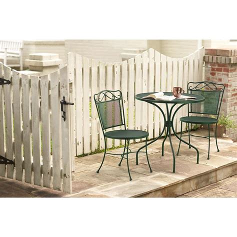 Wrought Iron Green 3-Piece Patio Bistro Set-W3929-3PC-GR - The Home Depot