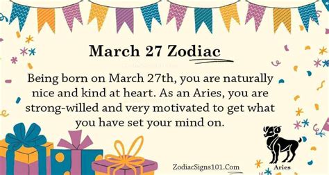 March 27 Zodiac Is Aries, Birthdays And Horoscope - ZodiacSigns101