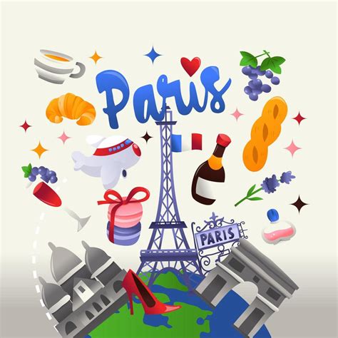 Super Cute Paris Culture Travel Globe 1924666 Vector Art at Vecteezy