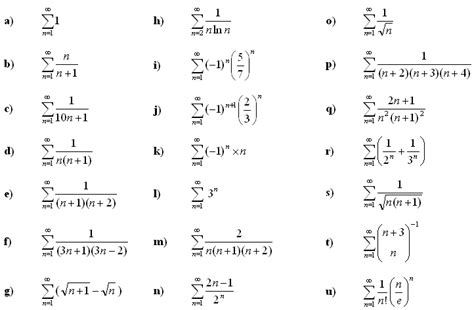 Math Exercises & Math Problems: Infinite Series and Sums