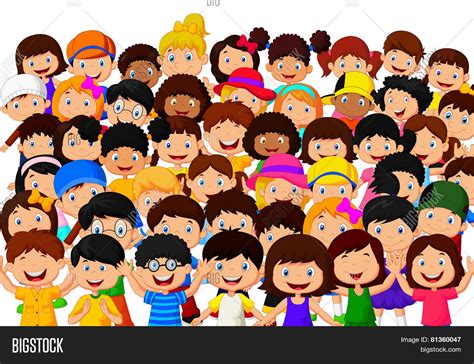 Crowd Children Cartoon Vector & Photo | Bigstock