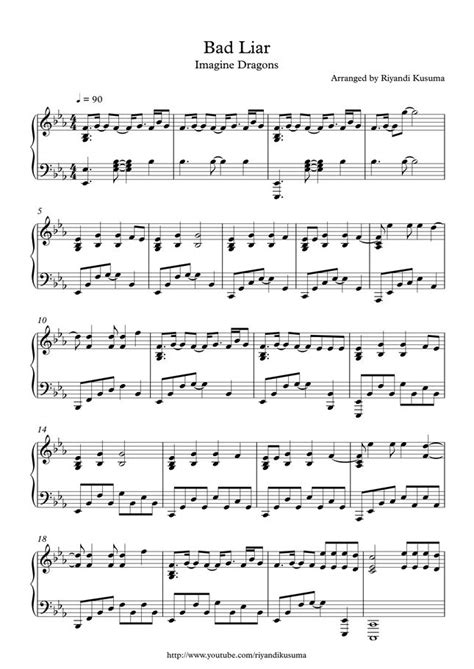 Imagine Dragons - Bad Liar by Riyandi Kusuma Sheet Music