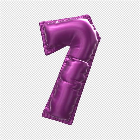 Premium PSD | A purple number 1 with a purple balloon.