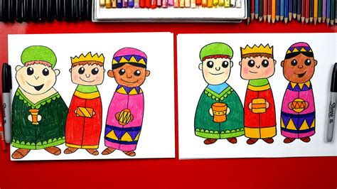 How To Draw The Three Wise Men - Nativity - Art For Kids Hub