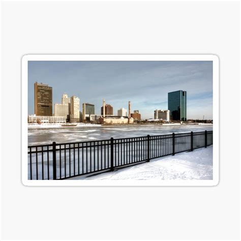 "Toledo Ohio City Skyline in Winter" Sticker for Sale by mshake | Redbubble