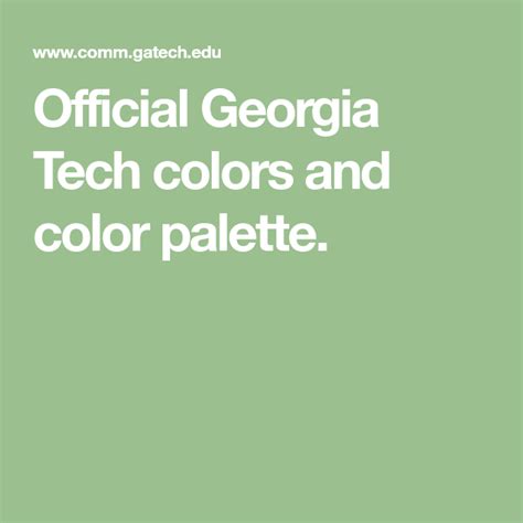 Official Georgia Tech colors and color palette. | Georgia tech, Color, Brand guide