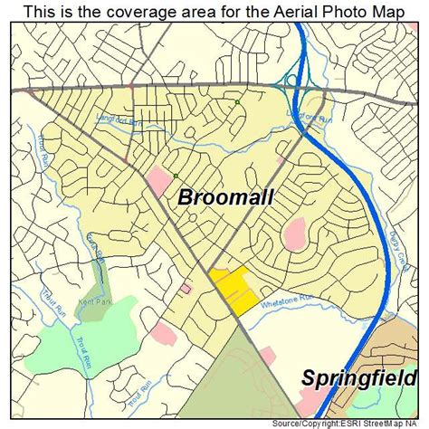 Aerial Photography Map of Broomall, PA Pennsylvania