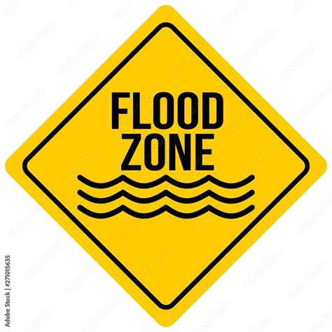 Flood Zone Sign - A cartoon illustration of a Flash Flood Sign. Stock ...