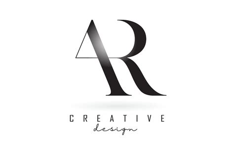 AR a r letter design logo logotype concept with serif font and elegant ...