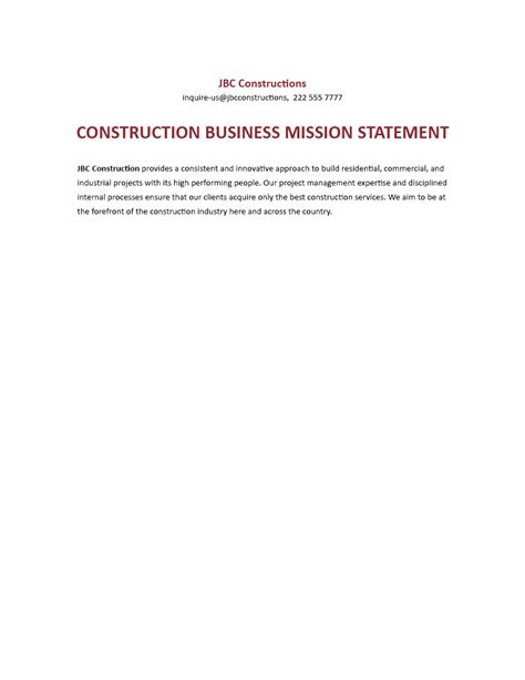 Construction Capability Statement Template - Google Docs, Word, Apple ...