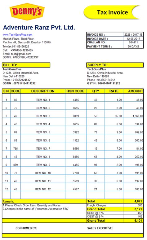 38 Simple Invoice Template in Excel .xls file Download