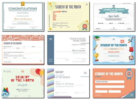 Free Student of the Month Award Templates