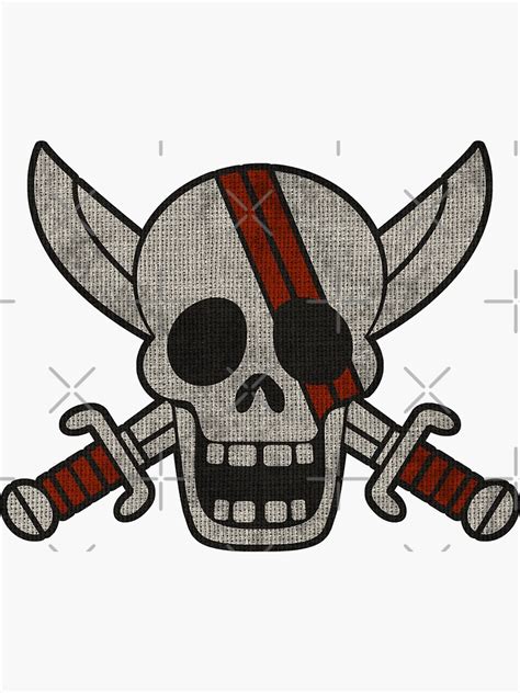 "OP 25- Flag of the Red Hair Pirates" Sticker for Sale by Cleobule | Redbubble