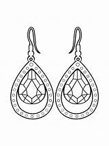Earring coloring pages sketch template
