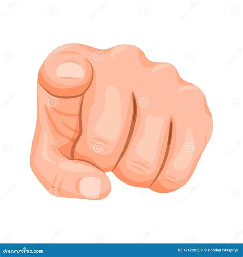 Realistic Human Hand Pointing Finger at Viewer Vector Graphic Illustration Stock Vector ...