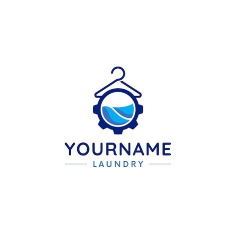 Premium Vector | Illustrated blue modern laundry logo template