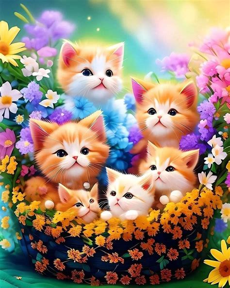 Pin by Maritza on Arte con flores in 2023 | Cute cat wallpaper, Cute ...