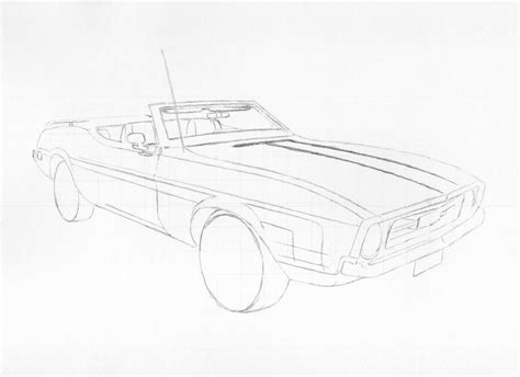 Ford Mustang Pencil Drawing Car Pencil Drawing. - Etsy