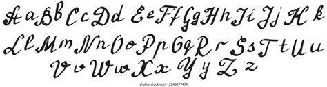 Latin Alphabet Written Calligraphy Vector Graphics Stock Vector (Royalty Free) 2248077439 ...