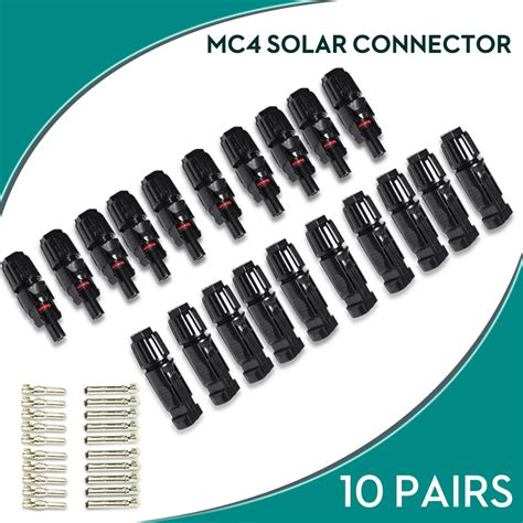 10 Pairs MC4 Connector Solar Connector MC4 Solar Panel Connectors Male & Female IP67 TUV 1000Vdc ...