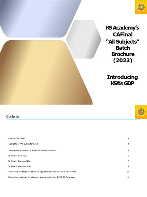 KS Academy CA Final GDP Brochure 2023 | PDF | Economies