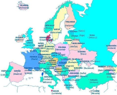 Juegos de Geografía | Juego de Capitales de Europa en el mapa (10 ...