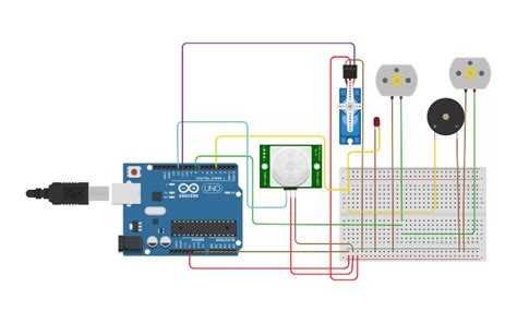 Circuit design Automatic Zebra crossing Project - Tinkercad