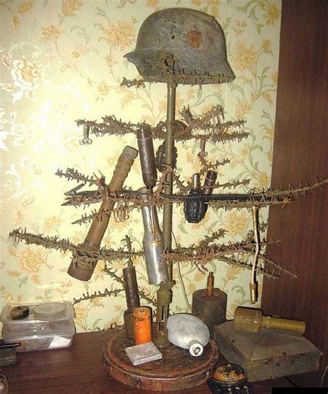 Military Christmas Tree - old vet from Vietnam shows his Xmas tree