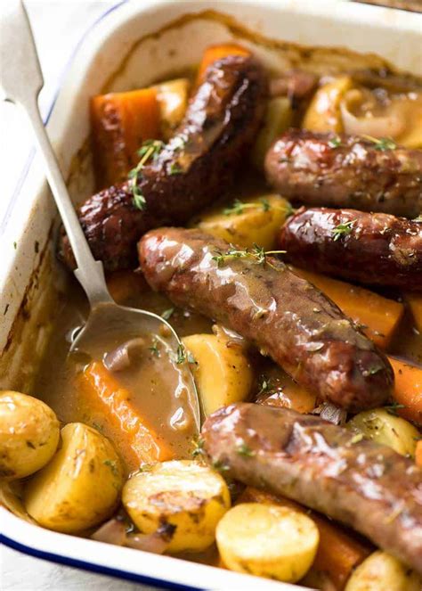 Sausage Bake with Potatoes and Gravy | Recipe | Recipetin eats, Sausage dishes, Pork recipes